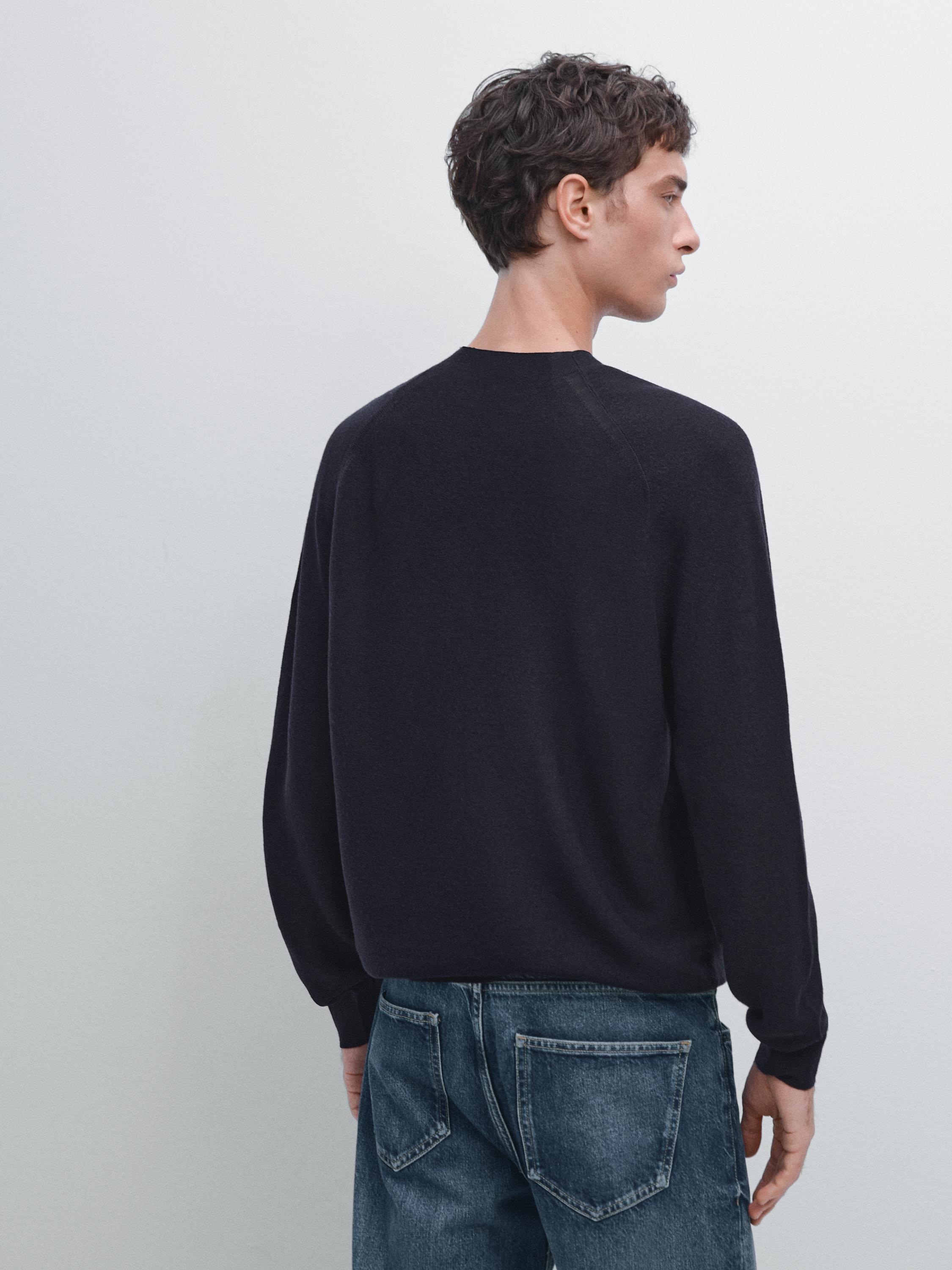 Pull à manches raglan en maille 100 % laine